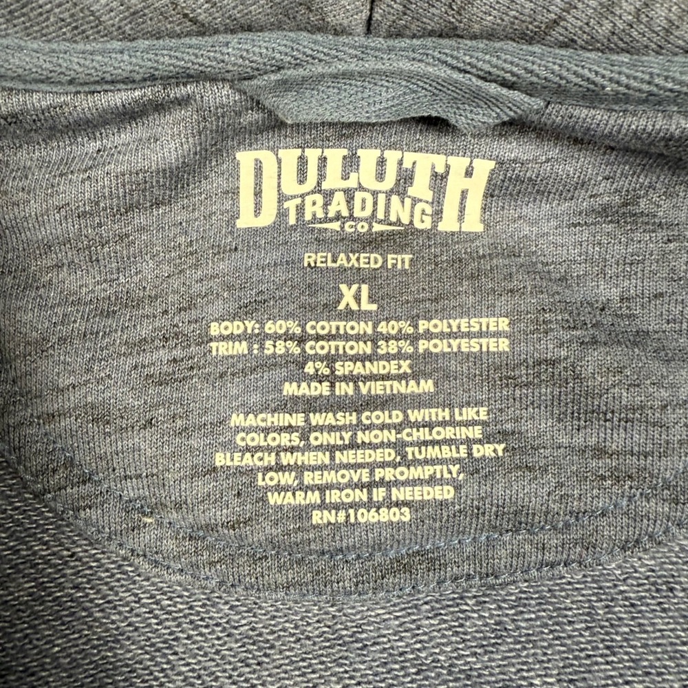 Duluth Trading Co Loophole Cardigan Mens XL Blue Shawl Collar Relaxed Fit 88311 - Picture 6 of 8
